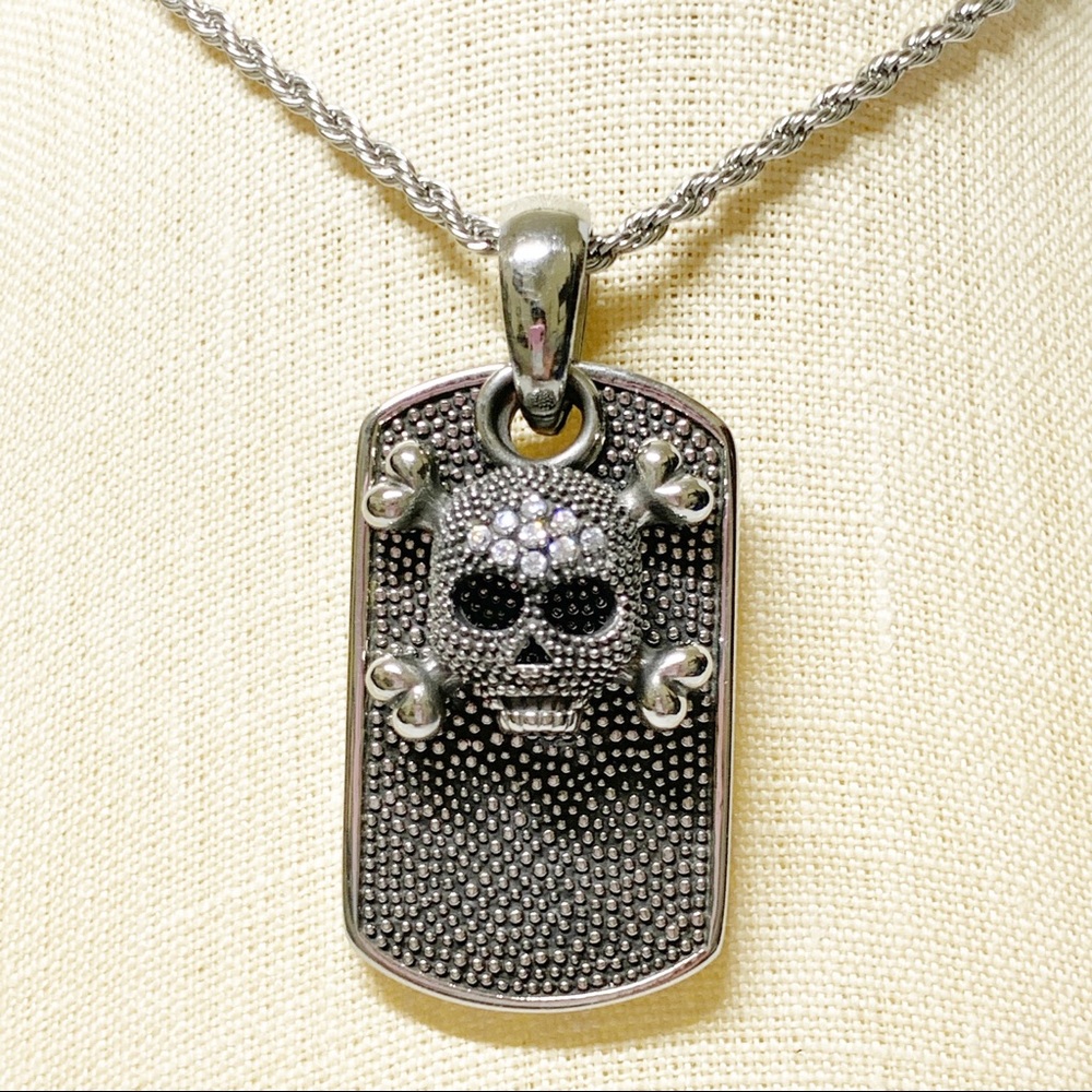 Bico Australia Skull Dog Tag chain link neck 15